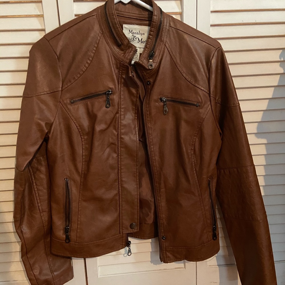 Light brown leather jacket